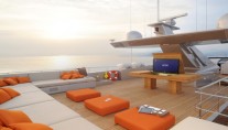 Admiral motor yacht AQUA -  Top Deck Sunpads and TV